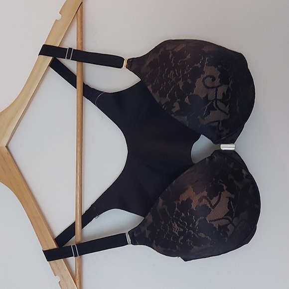NWT Soma Vanishing Back Full Coverage Front Closure Black Lace Size 36C - Picture 1 of 5